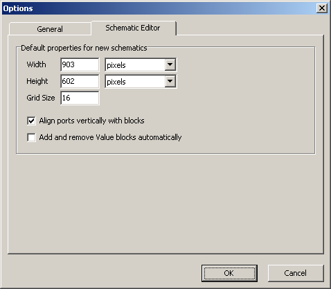 Options, Schematic Editor Page